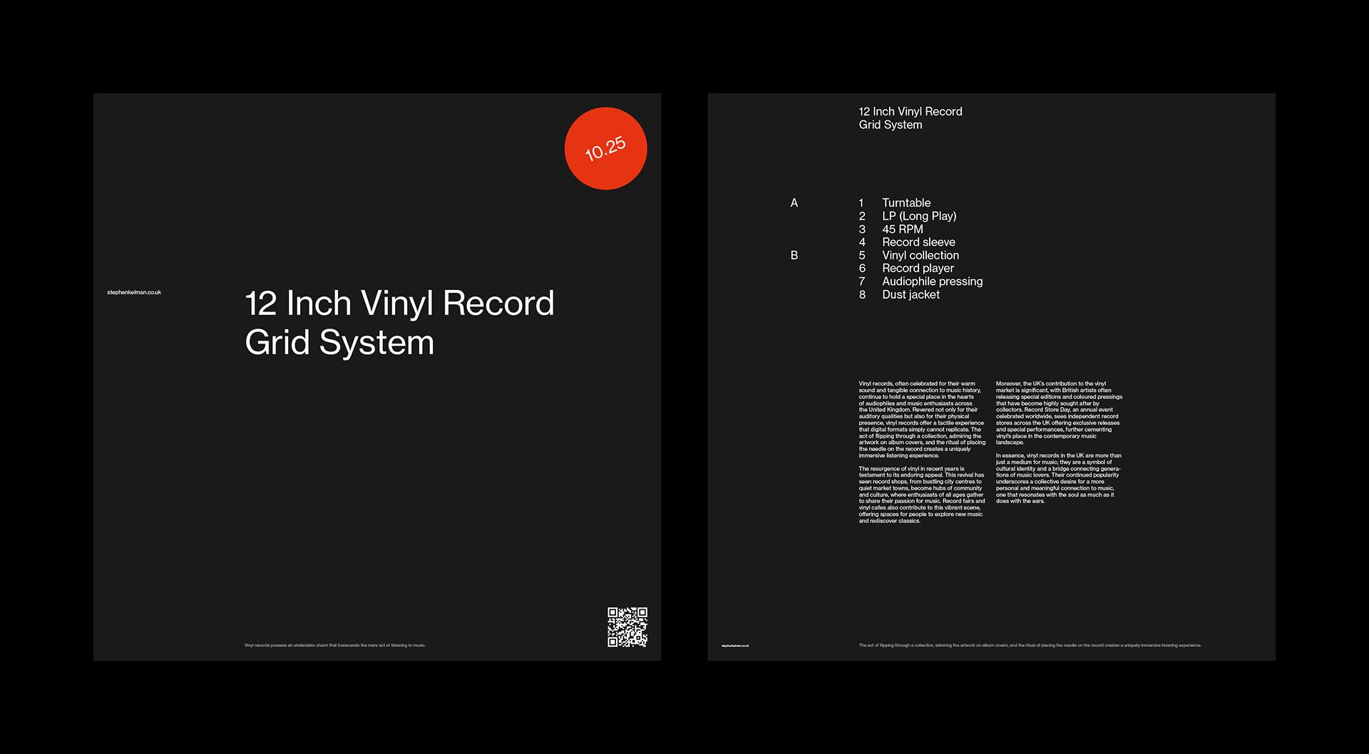 Vinyl sleeve design featuring asymmetric layout with bold typographic elements.”