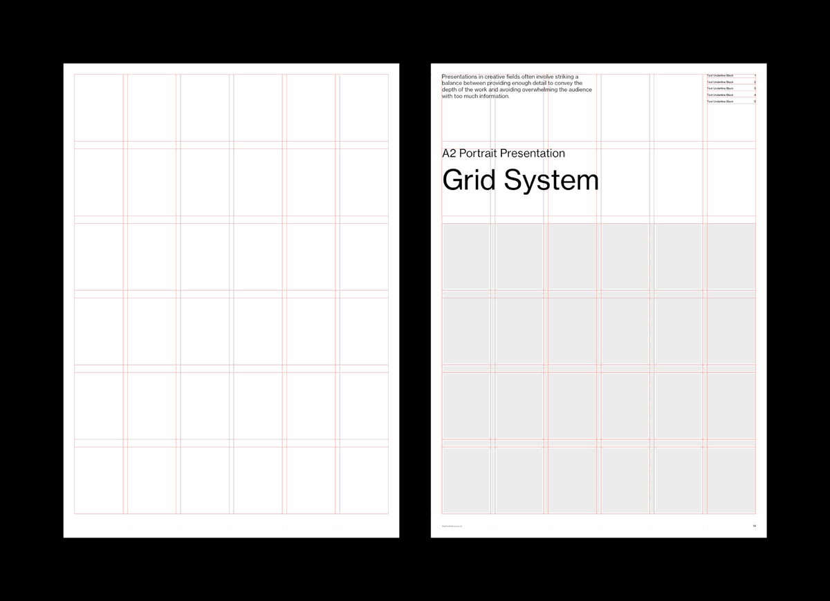 A2 Presentation Grid System for InDesign | Portrait