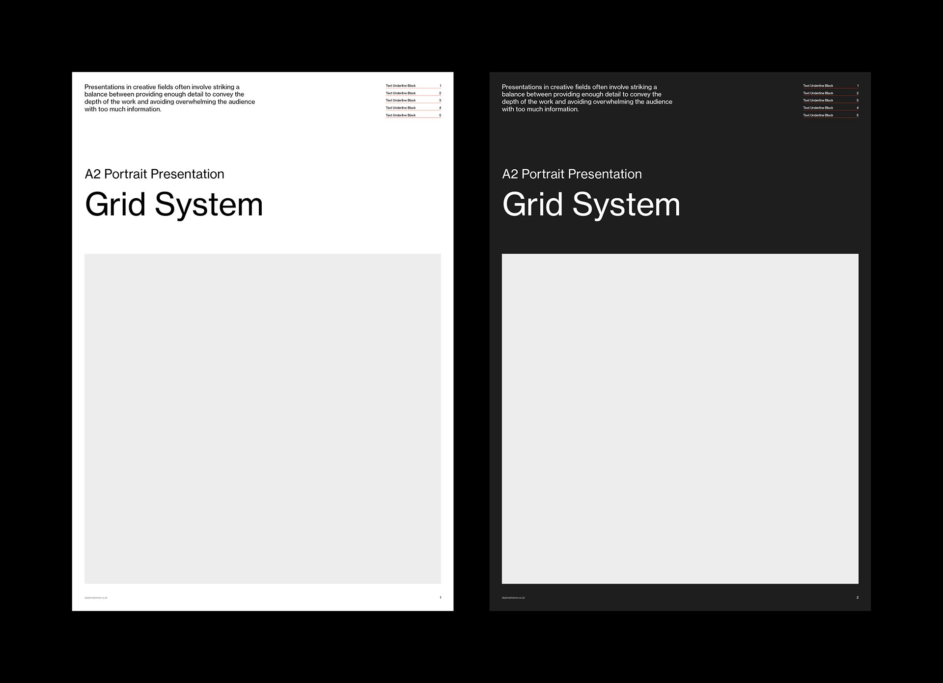 A2 Presentation Grid System for InDesign | Portrait
