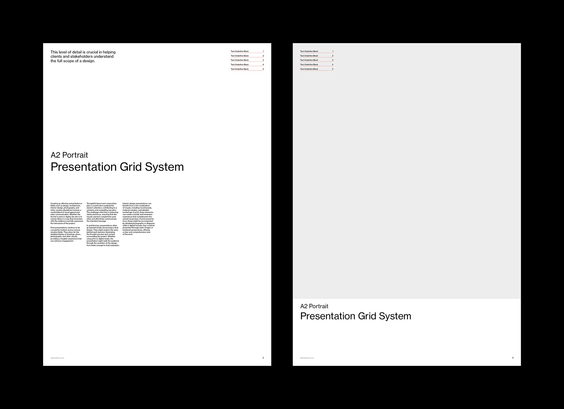 A2 Presentation Grid System for InDesign | Portrait