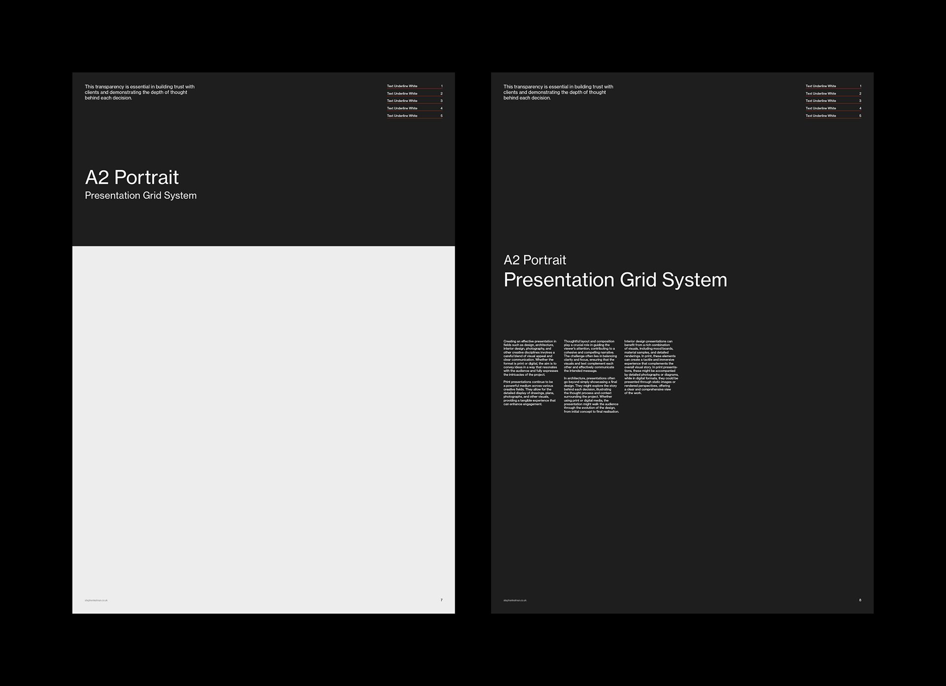 A2 Presentation Grid System for InDesign | Portrait