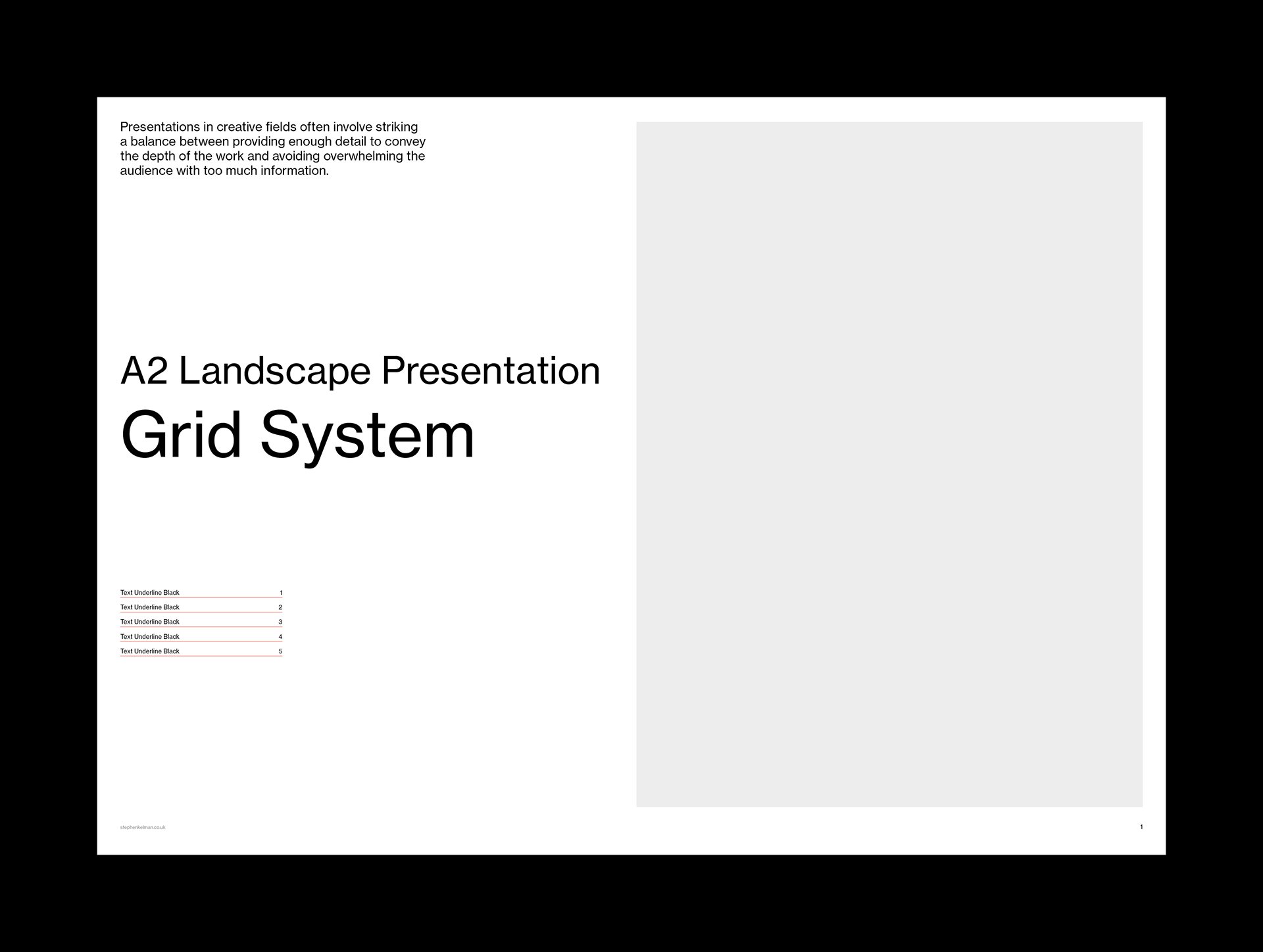 A2 Presentation Grid System for InDesign
