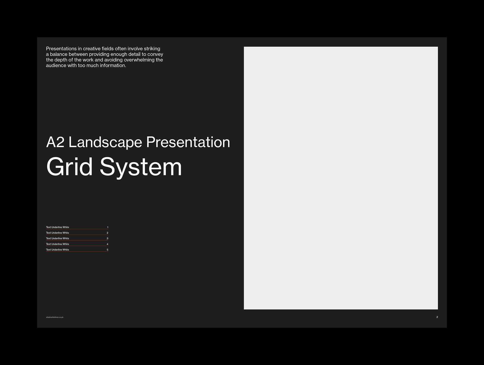 A2 Presentation Grid System for InDesign