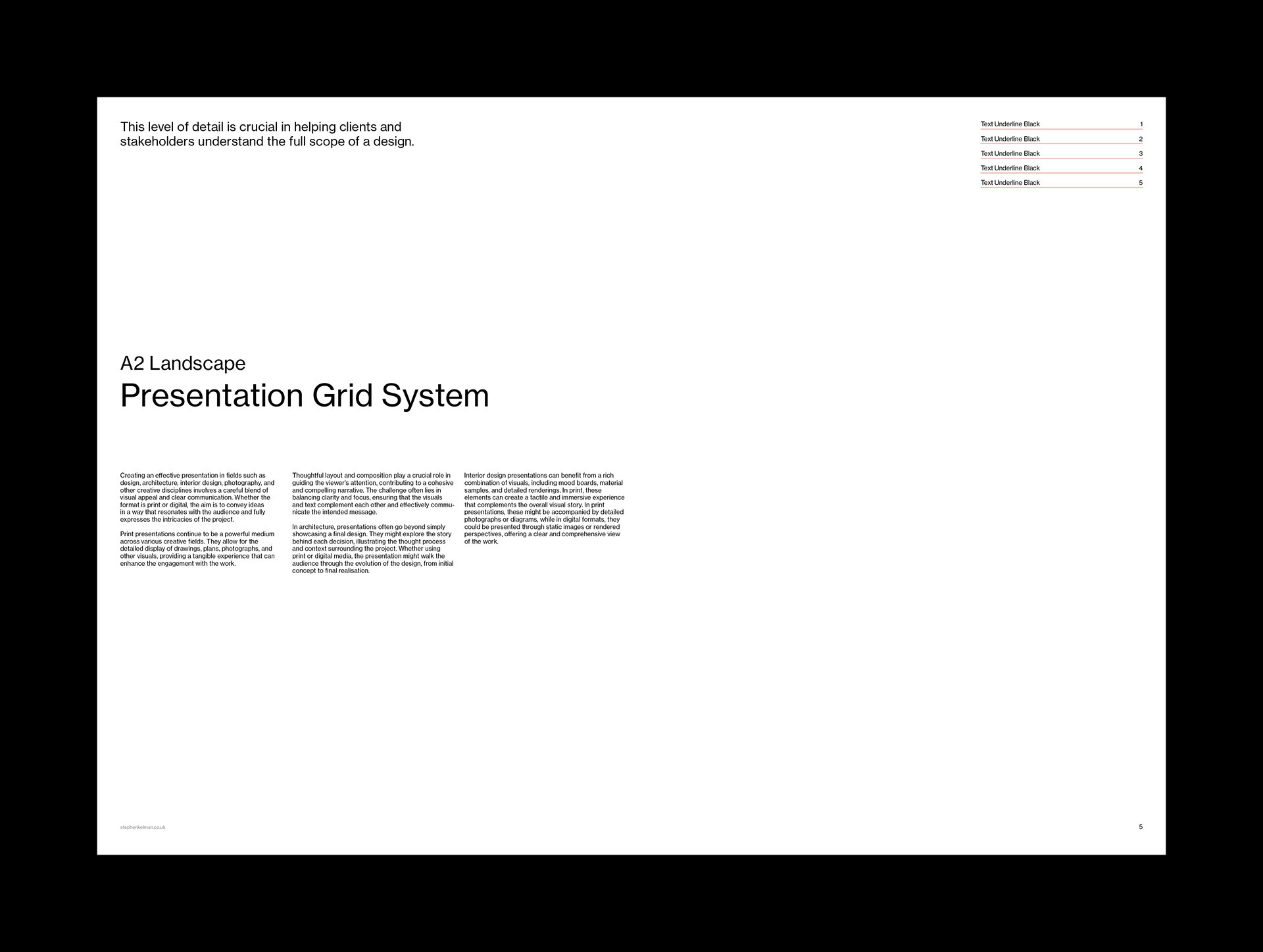 A2 Presentation Grid System for InDesign