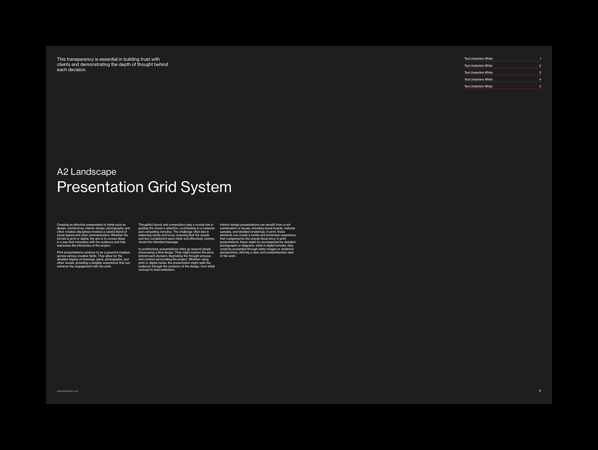 A2 Presentation Grid System for InDesign