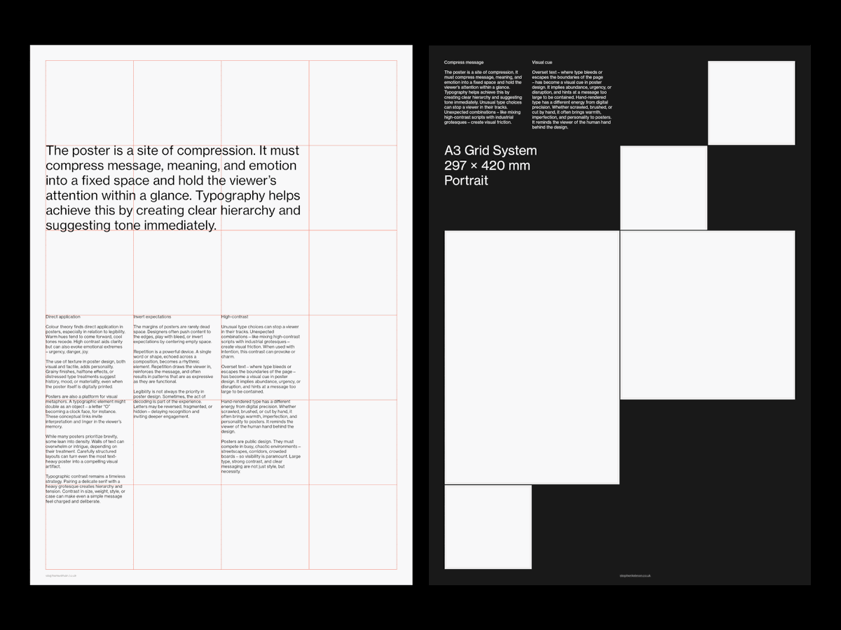 A3 Swiss Style Poster Grid System for InDesign