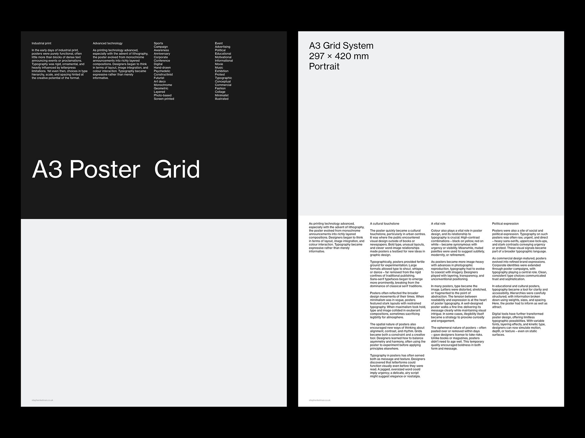 A3 Swiss Style Poster Grid System for InDesign