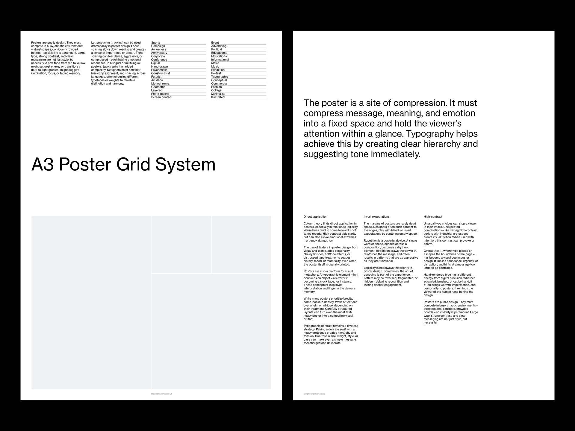 A3 Swiss Style Poster Grid System for InDesign