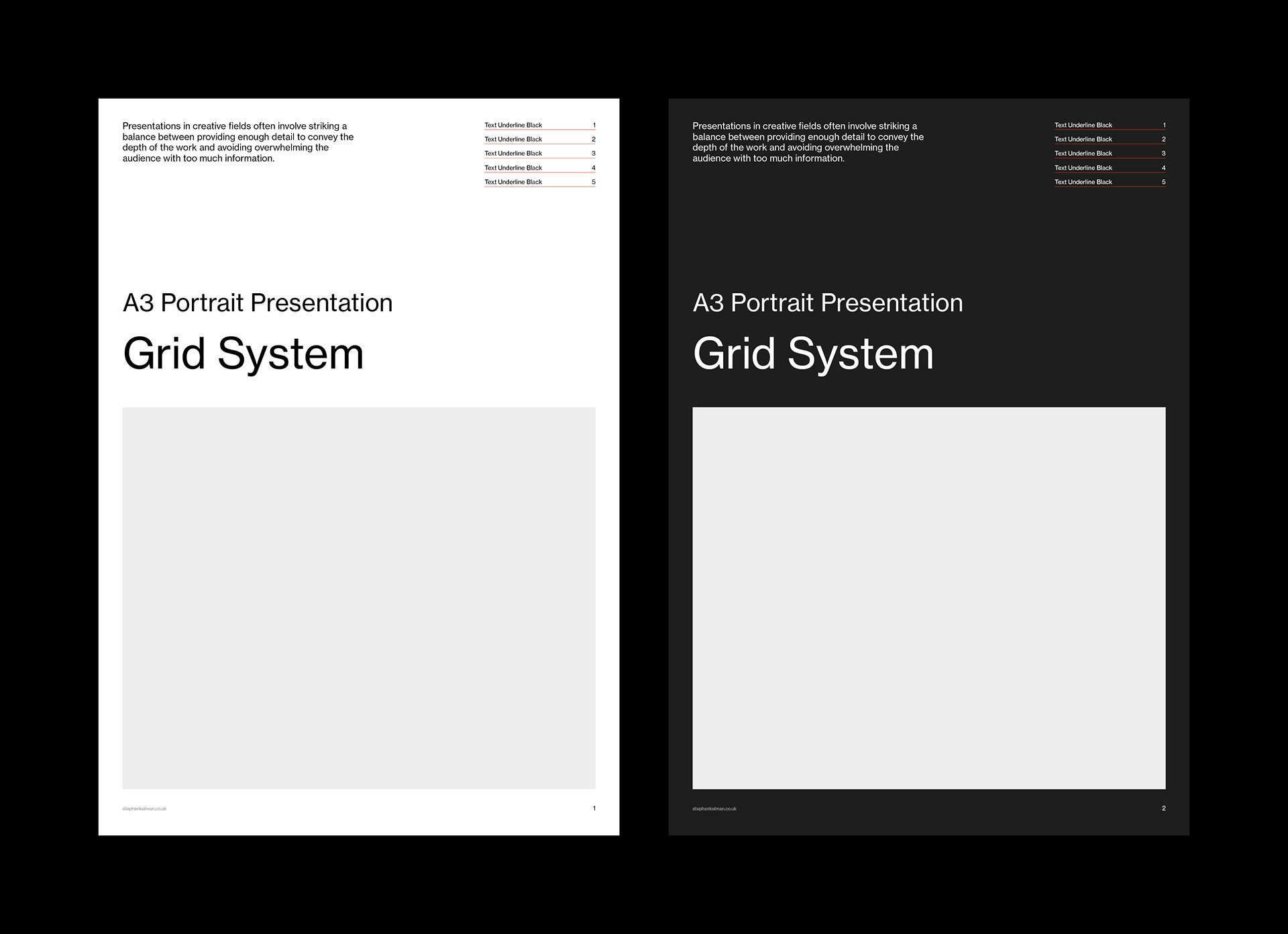 A3 Presentation Grid System for InDesign | Portrait