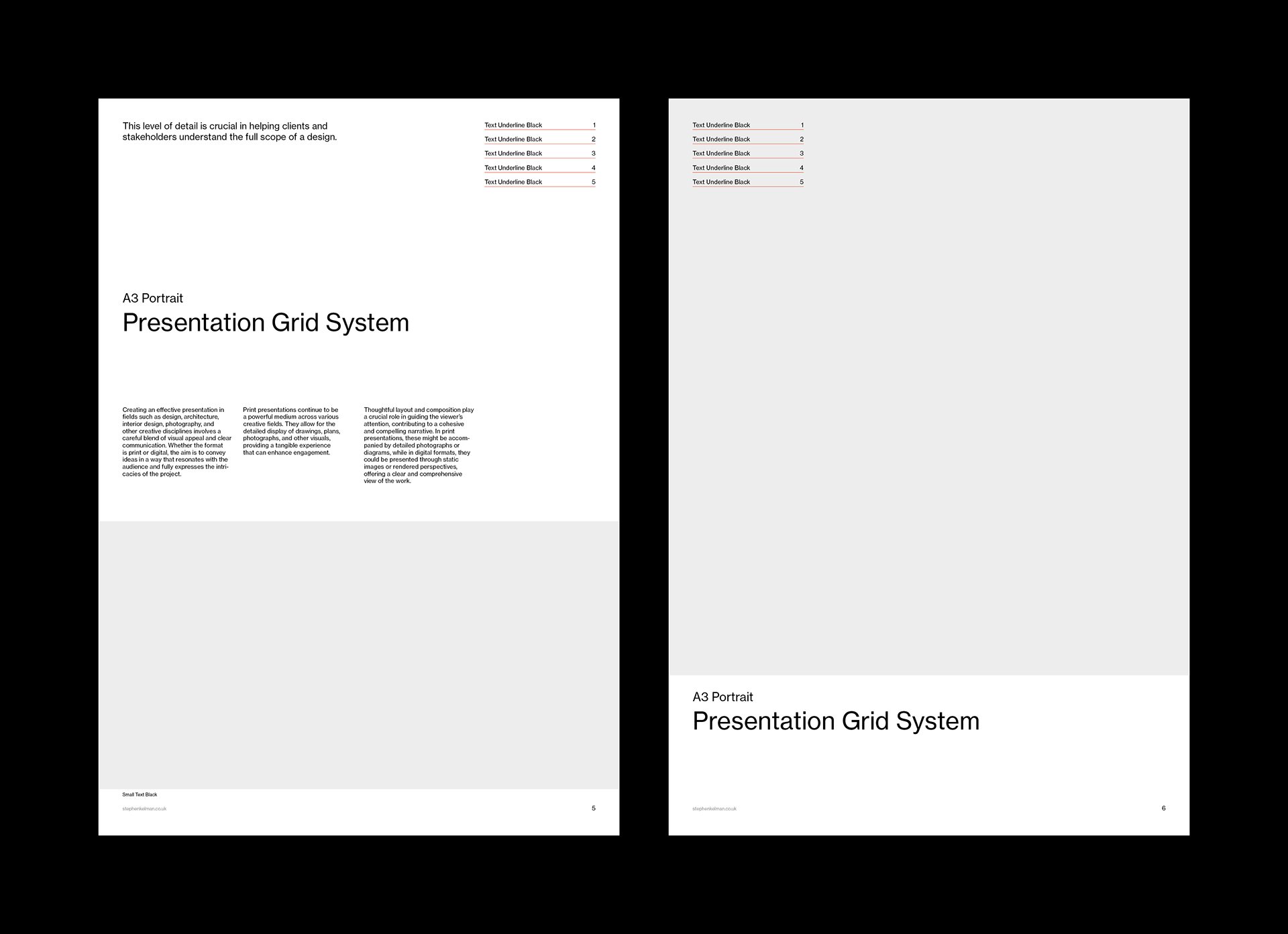 A3 Presentation Grid System for InDesign | Portrait