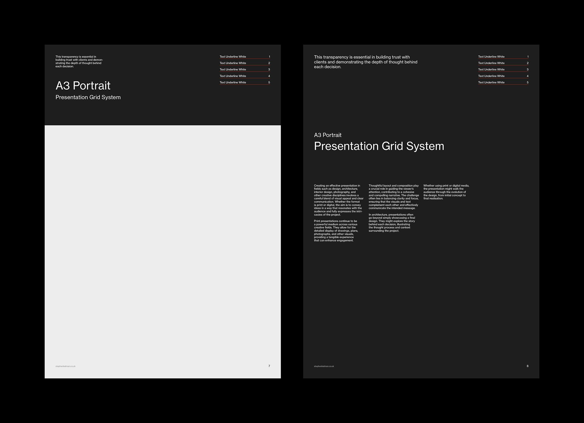 A3 Presentation Grid System for InDesign | Portrait