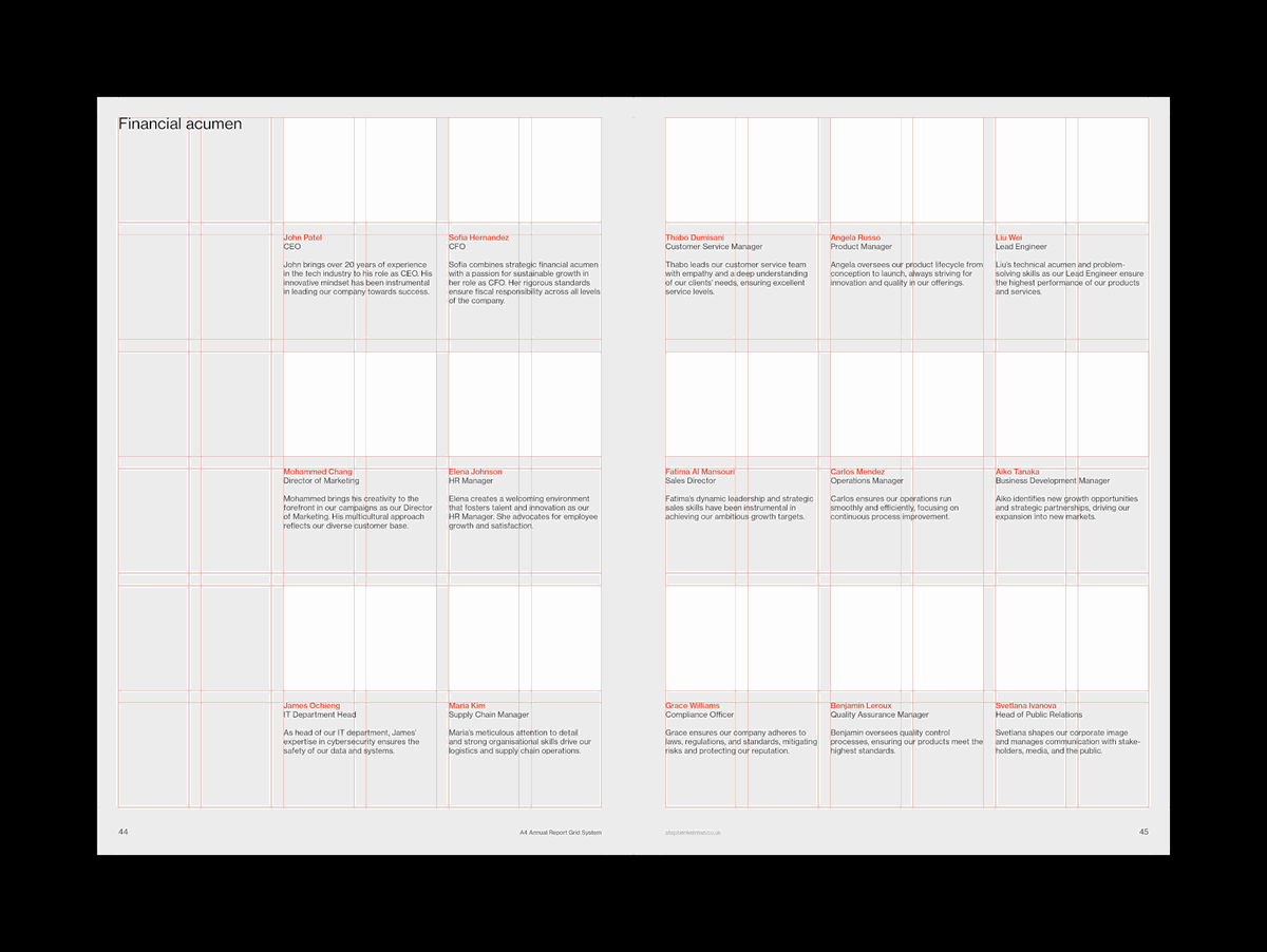 A4 Annual Report Grid System for InDesign | Grid system animation