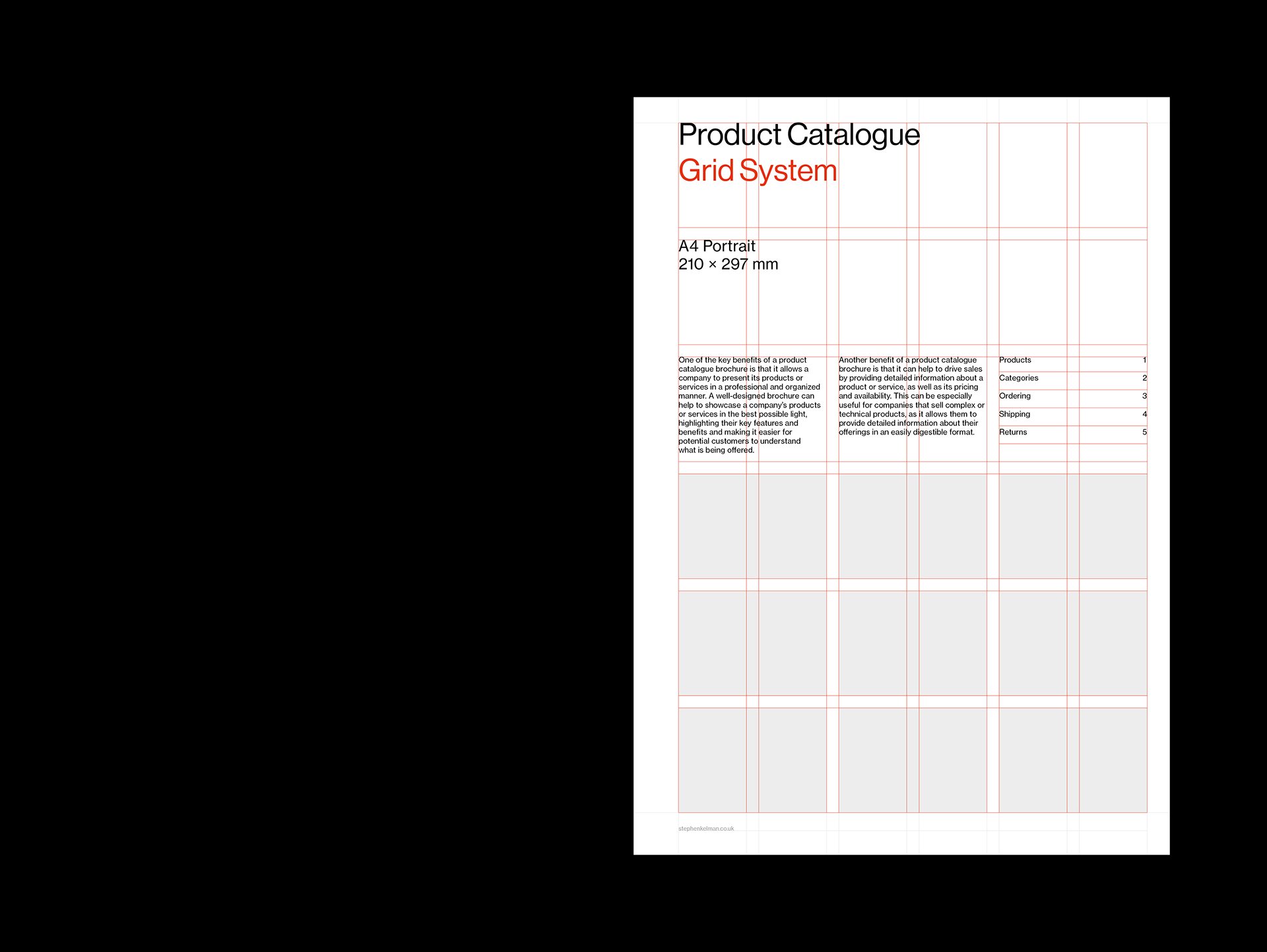 Product Catalogue Brochure A4 Grid System for InDesign | Cover