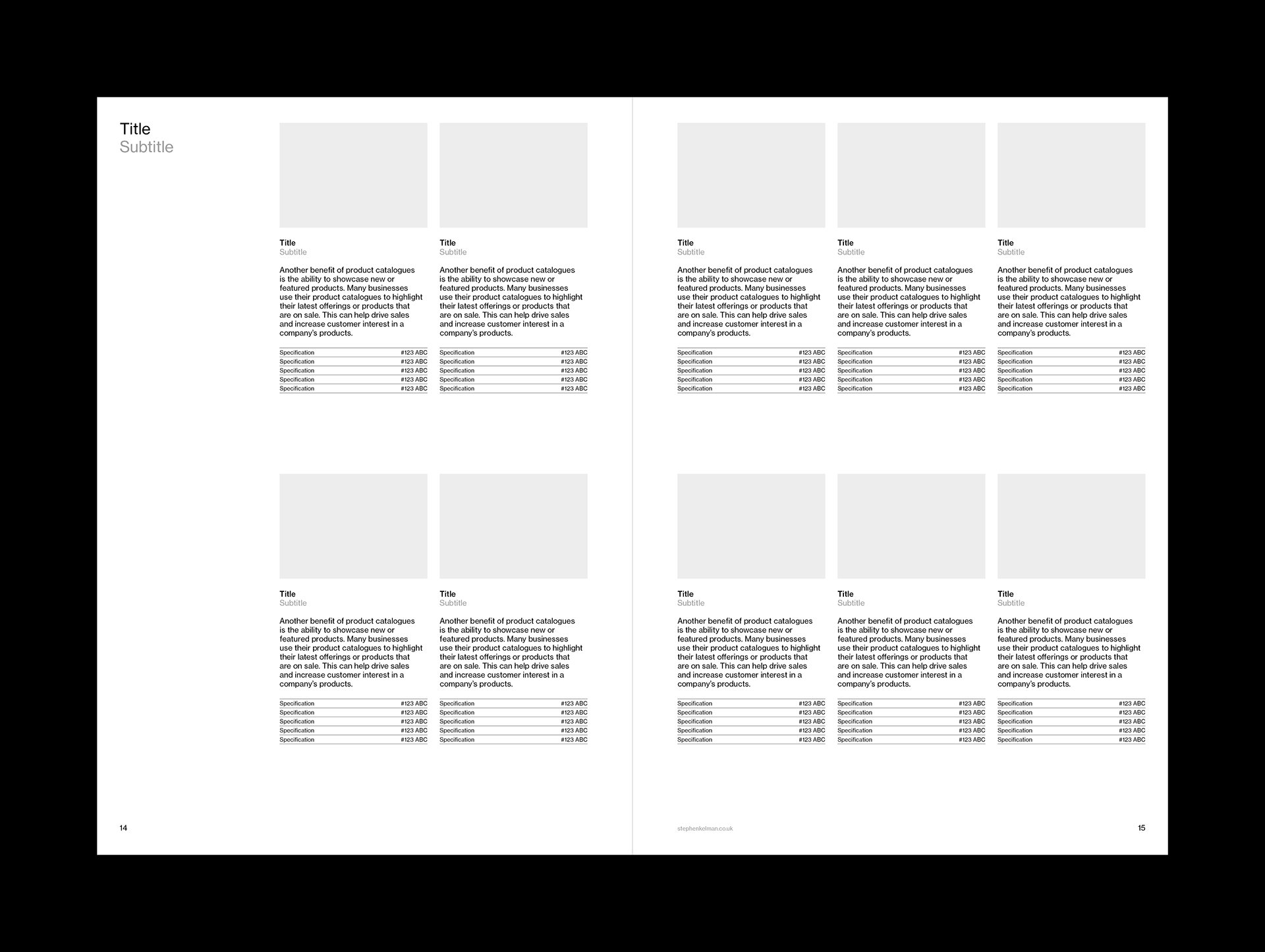 Product Catalogue Brochure A4 Grid System for InDesign | Page for Six Products