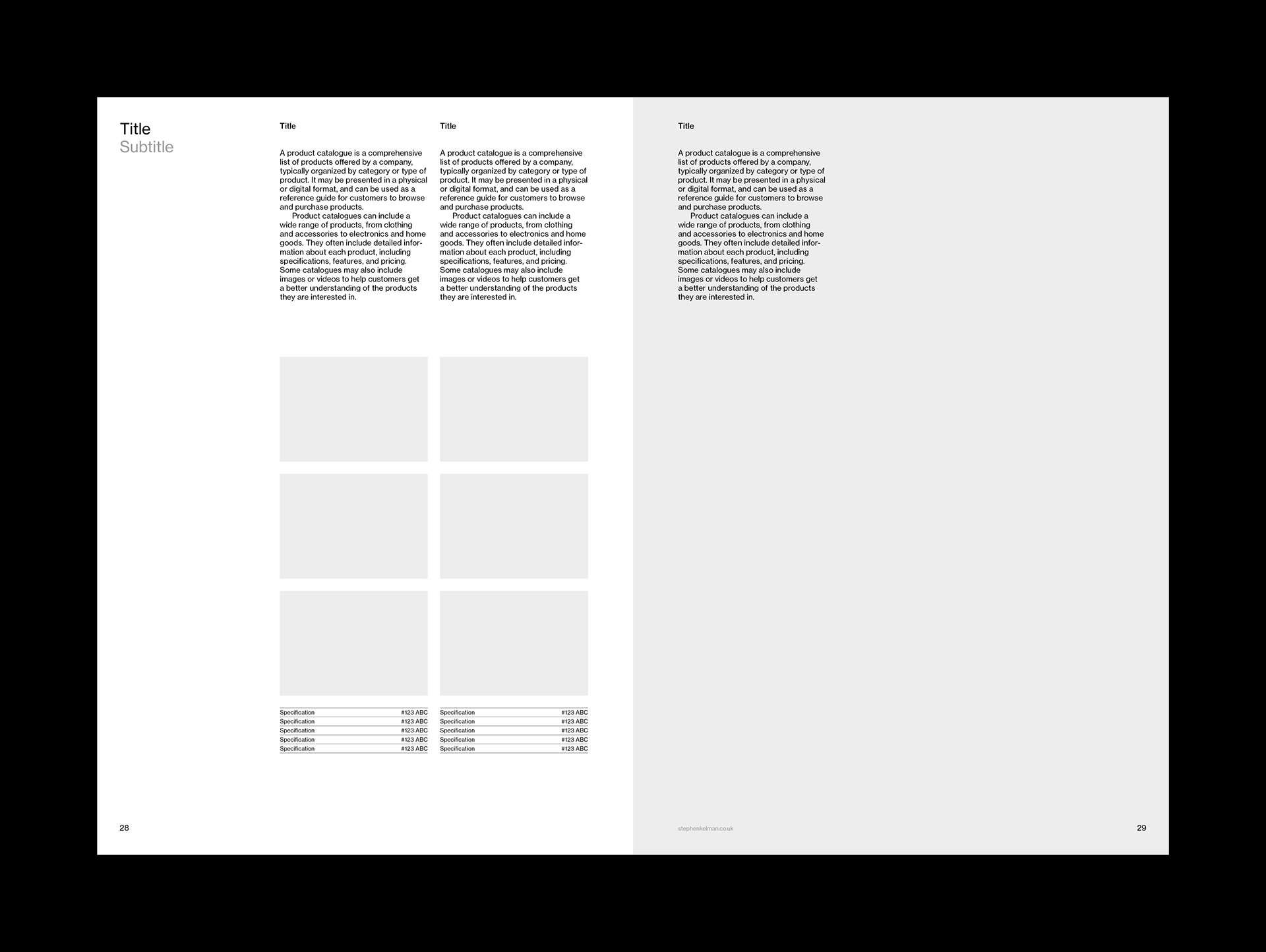 Product Catalogue Brochure A4 Grid System for InDesign | Mixed Product Spread