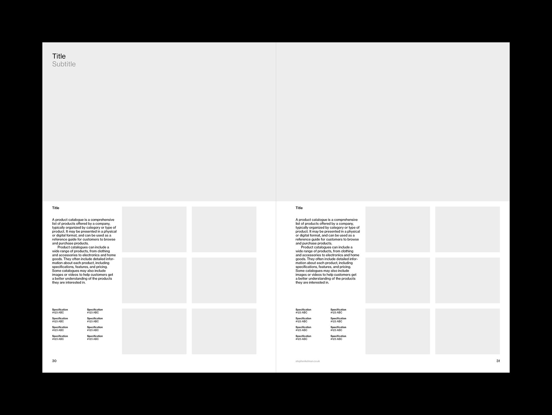 Product Catalogue Brochure A4 Grid System for InDesign | Mixed Product Spread