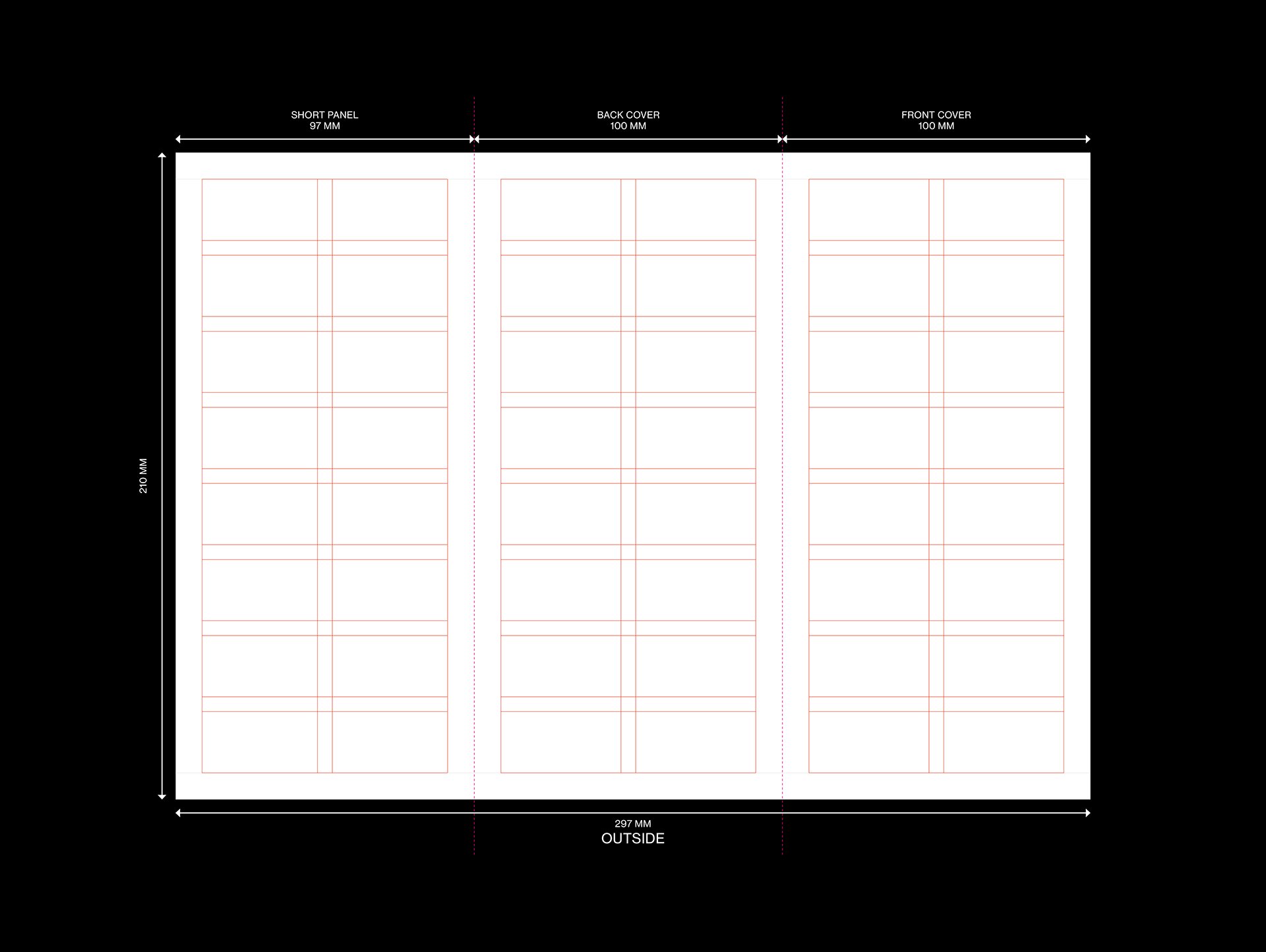 A4 Trifold / Leaflet / Brochure Grid System for Adobe InDesign
