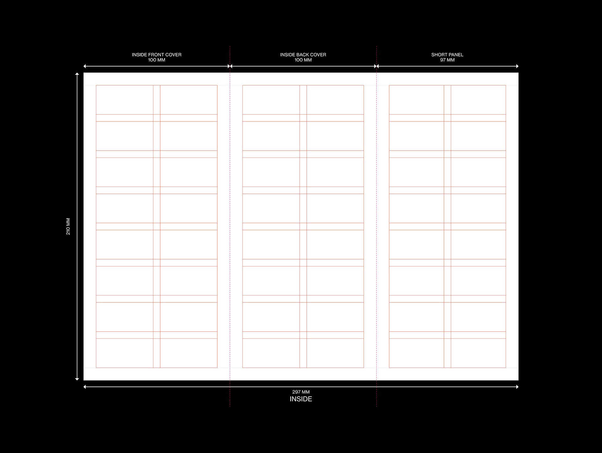 A4 Trifold / Leaflet / Brochure Grid System for Adobe InDesign