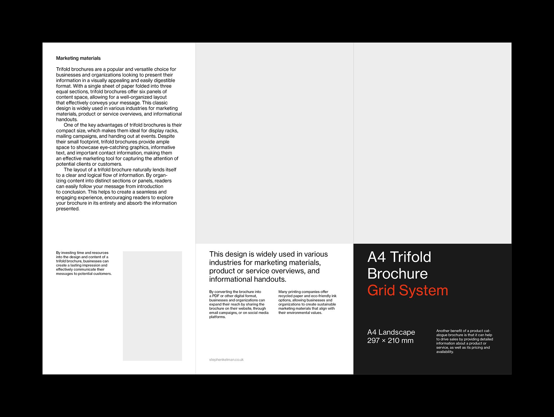Outside spread layout for trifold brochure template