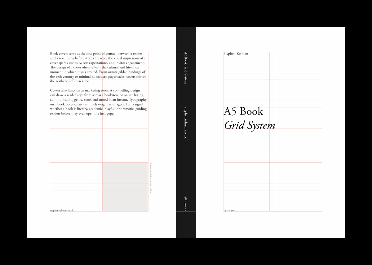 A5 Book Grid System for InDesign