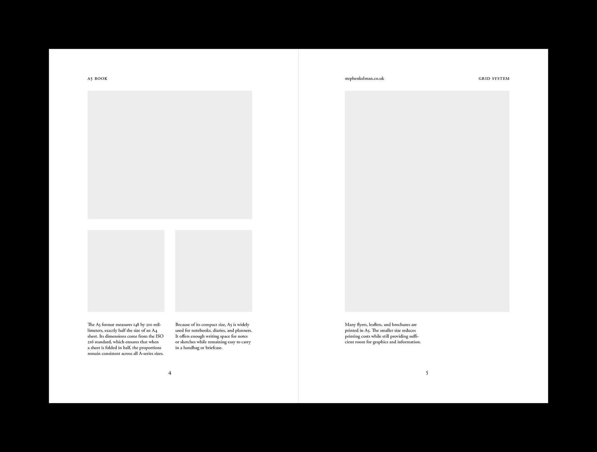 A5 Book Grid System for InDesign