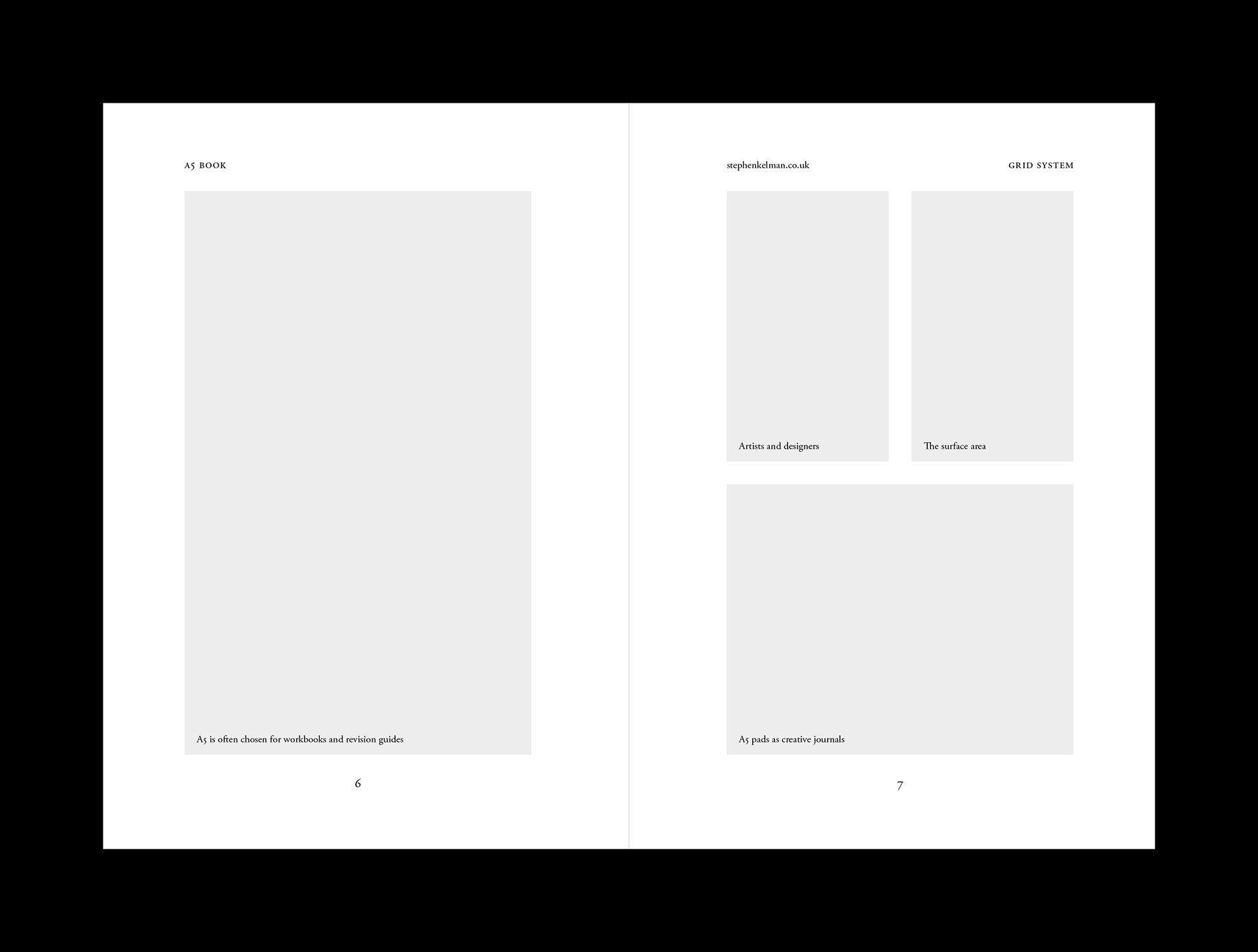 A5 Book Grid System for InDesign