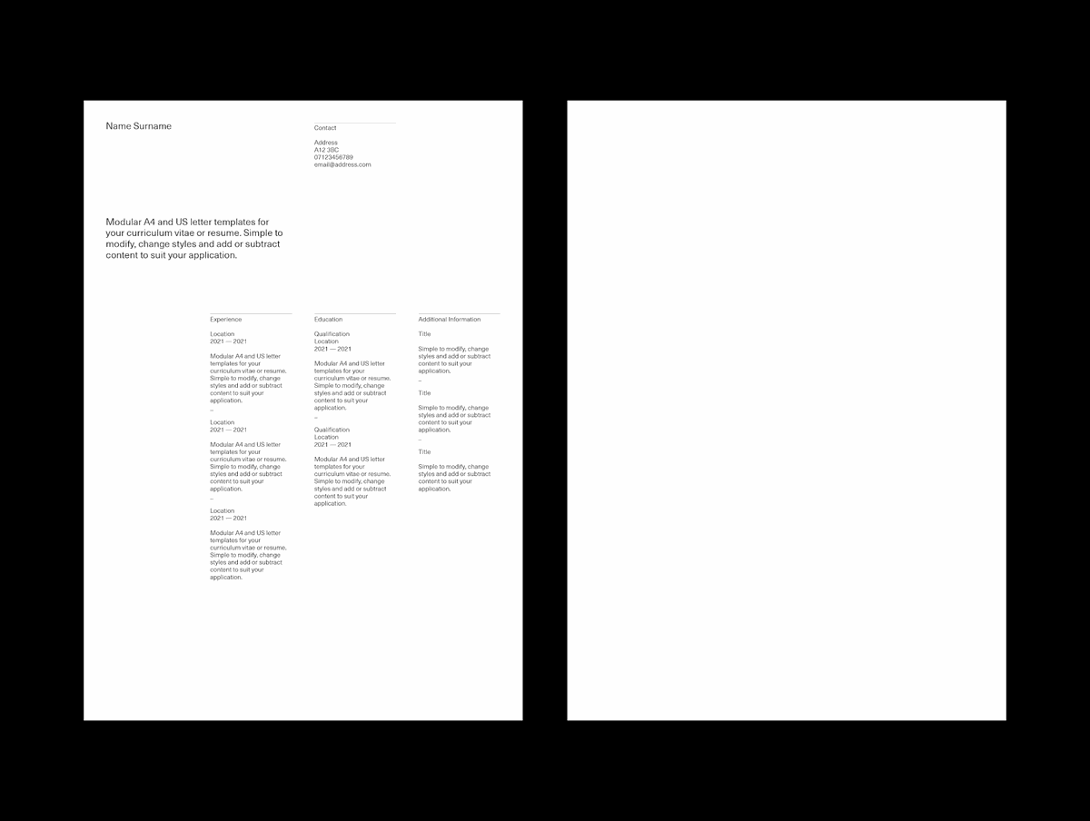 CV and Resume Template for Indesign