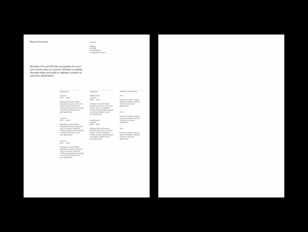 CV and Resume Template for Indesign