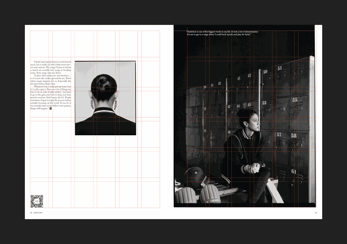 Layout designs for jewellery magazine. The layouts are shown in an animated gif, with visible modular grid