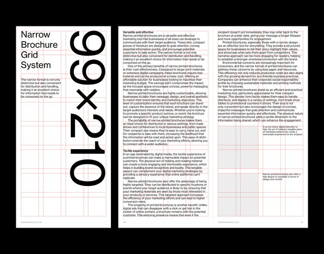 Narrow Brochure Grid System for InDesign