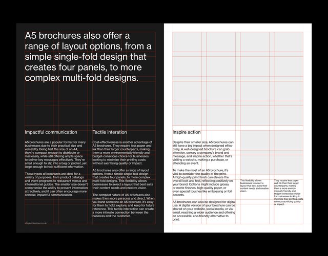 A5 Brochure Grid System for InDesign