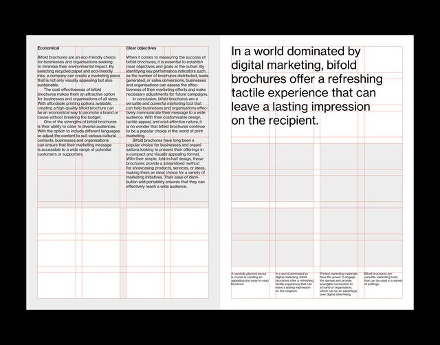 A5 Bifold Brochure Grid System for InDesign
