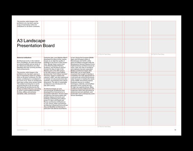 A3 Presentation Grid System for InDesign | Landscape