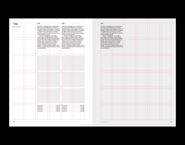 US Letter Catalog Grid System for InDesign