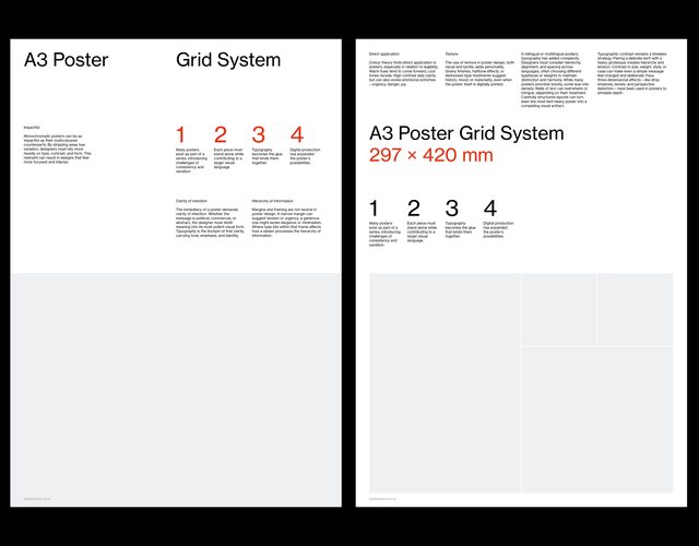 A3 Swiss Style Poster Grid System for InDesign