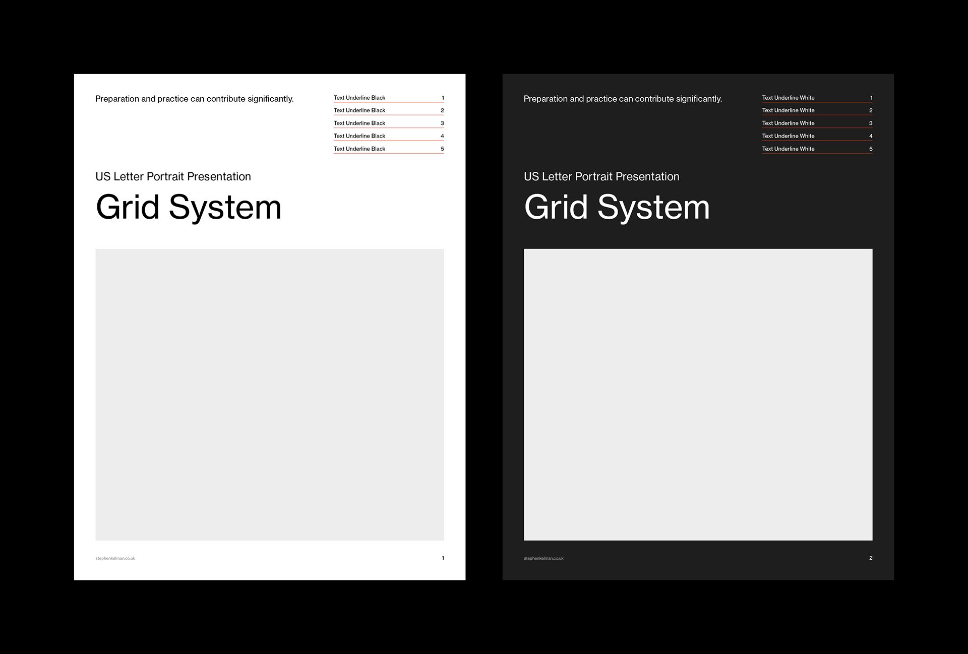 Letter Presentation Grid System for InDesign | Portrait