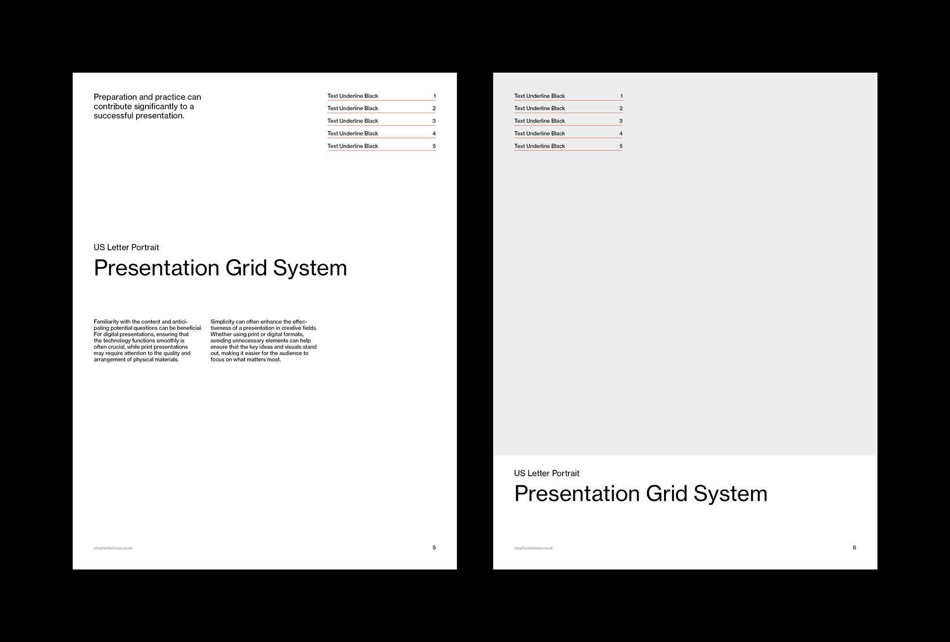 Letter Presentation Grid System for InDesign | Portrait