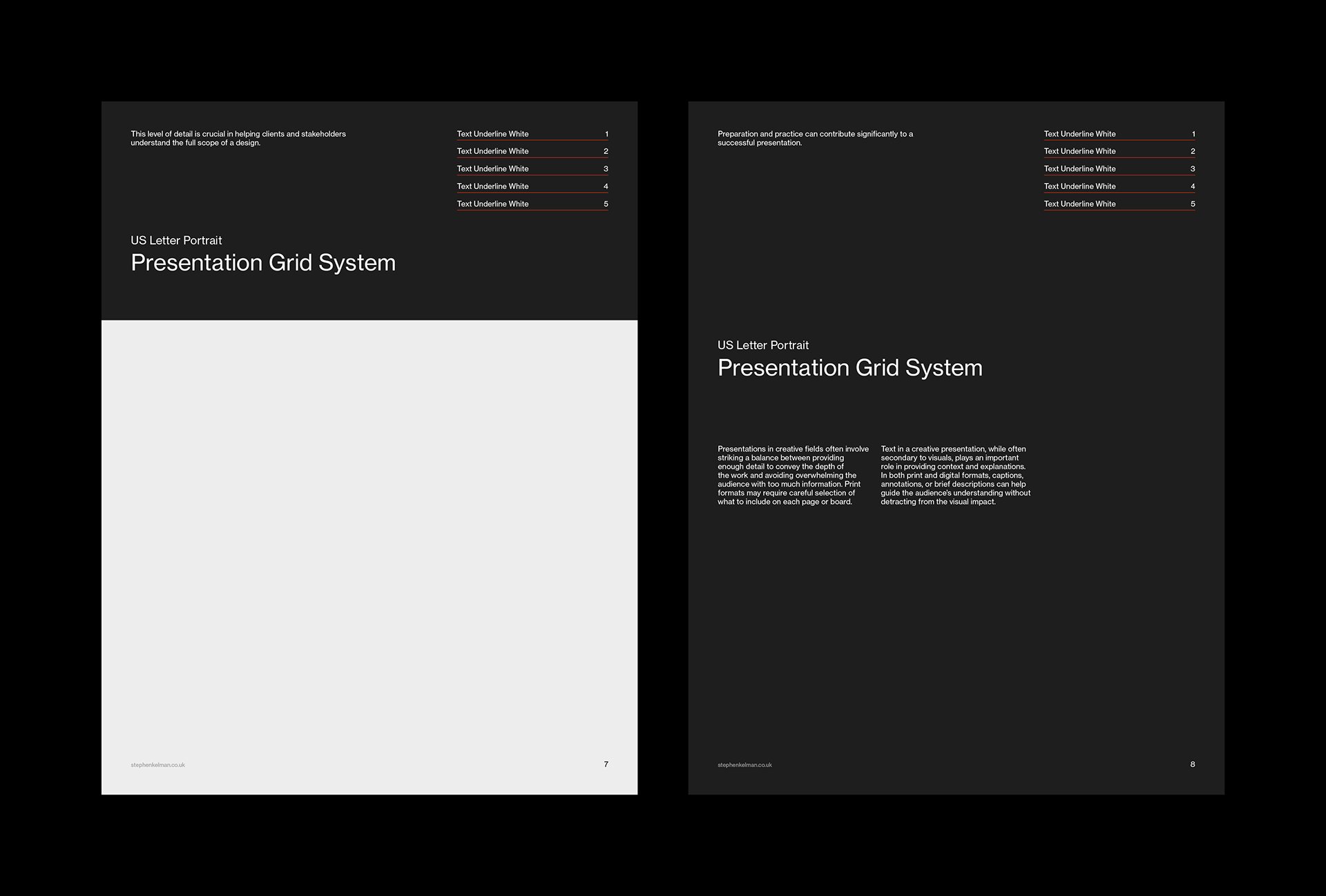 Letter Presentation Grid System for InDesign | Portrait