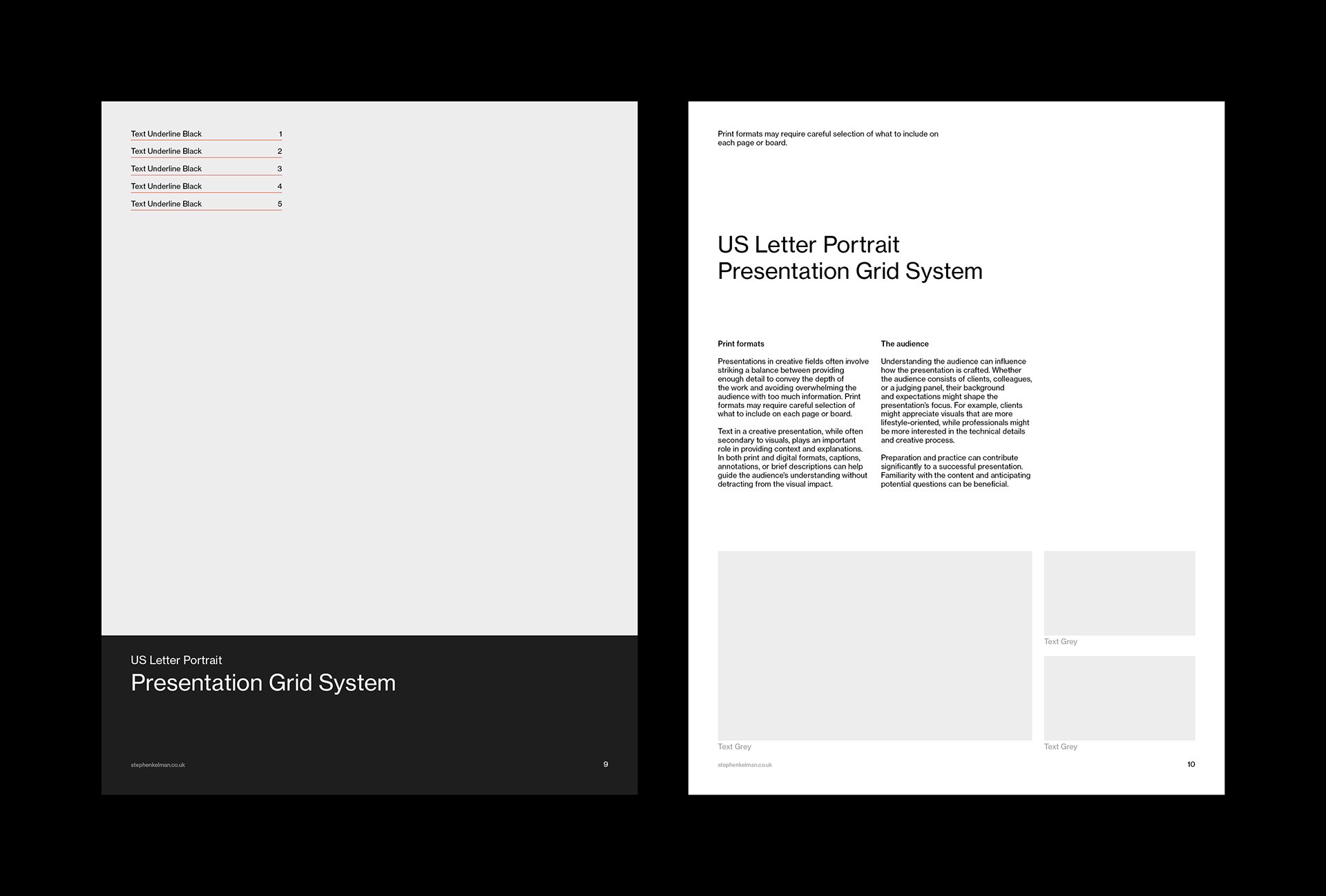 Letter Presentation Grid System for InDesign | Portrait