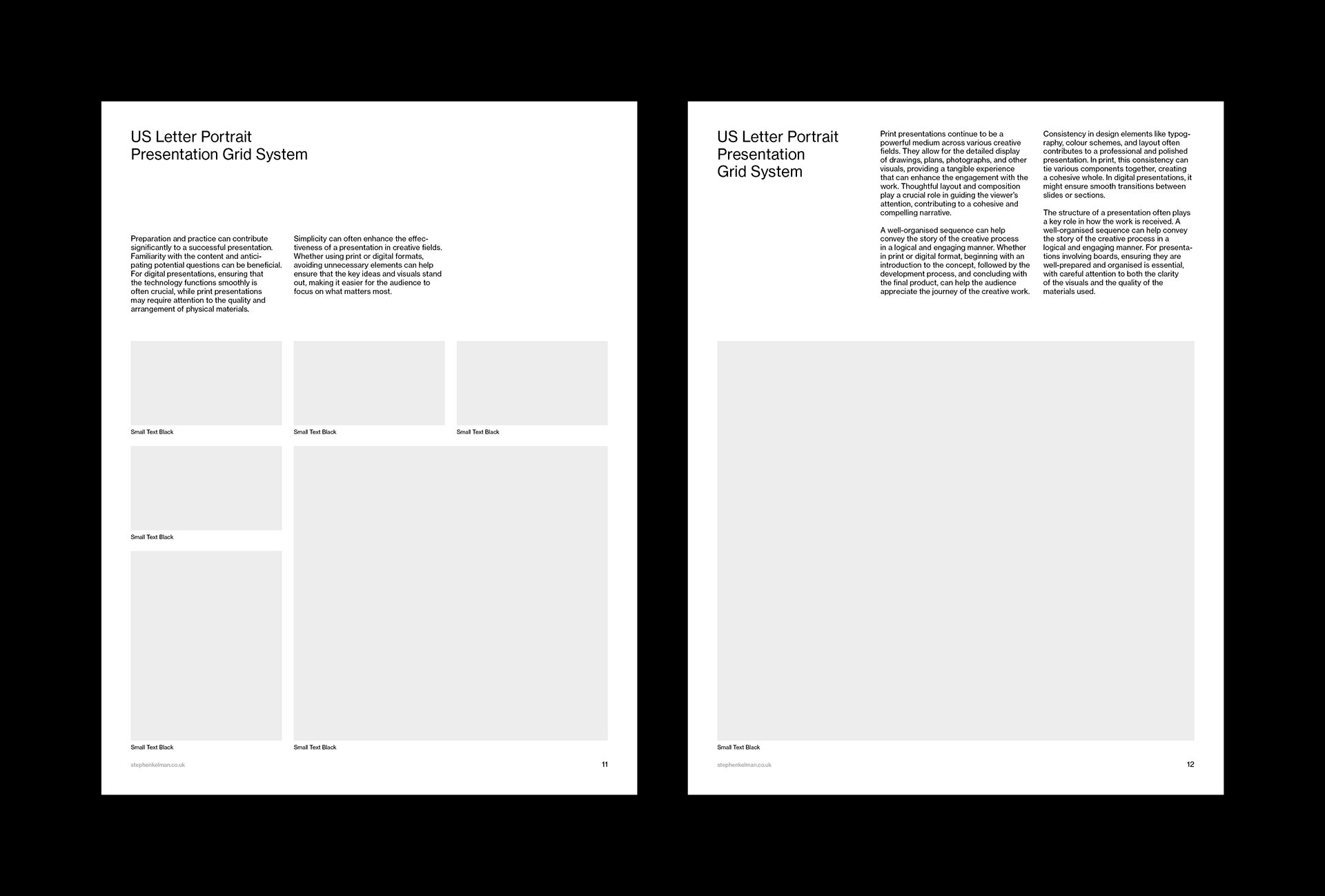 Letter Presentation Grid System for InDesign | Portrait