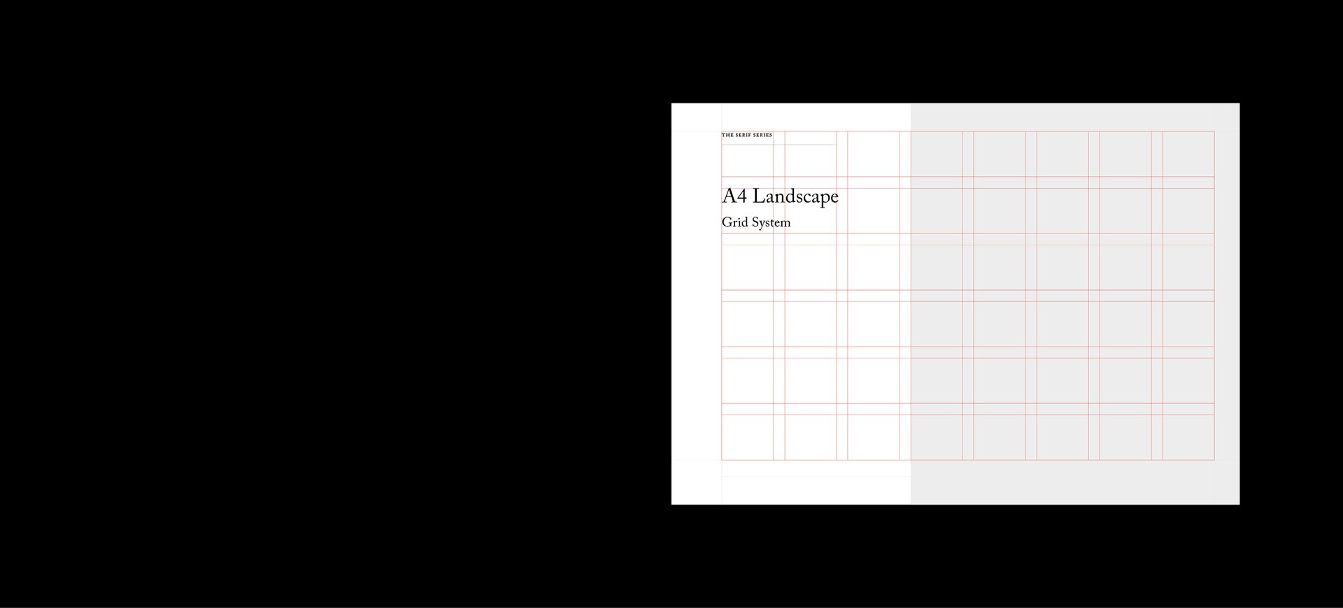 Serif Series A4 Landscape Grid System for InDesign