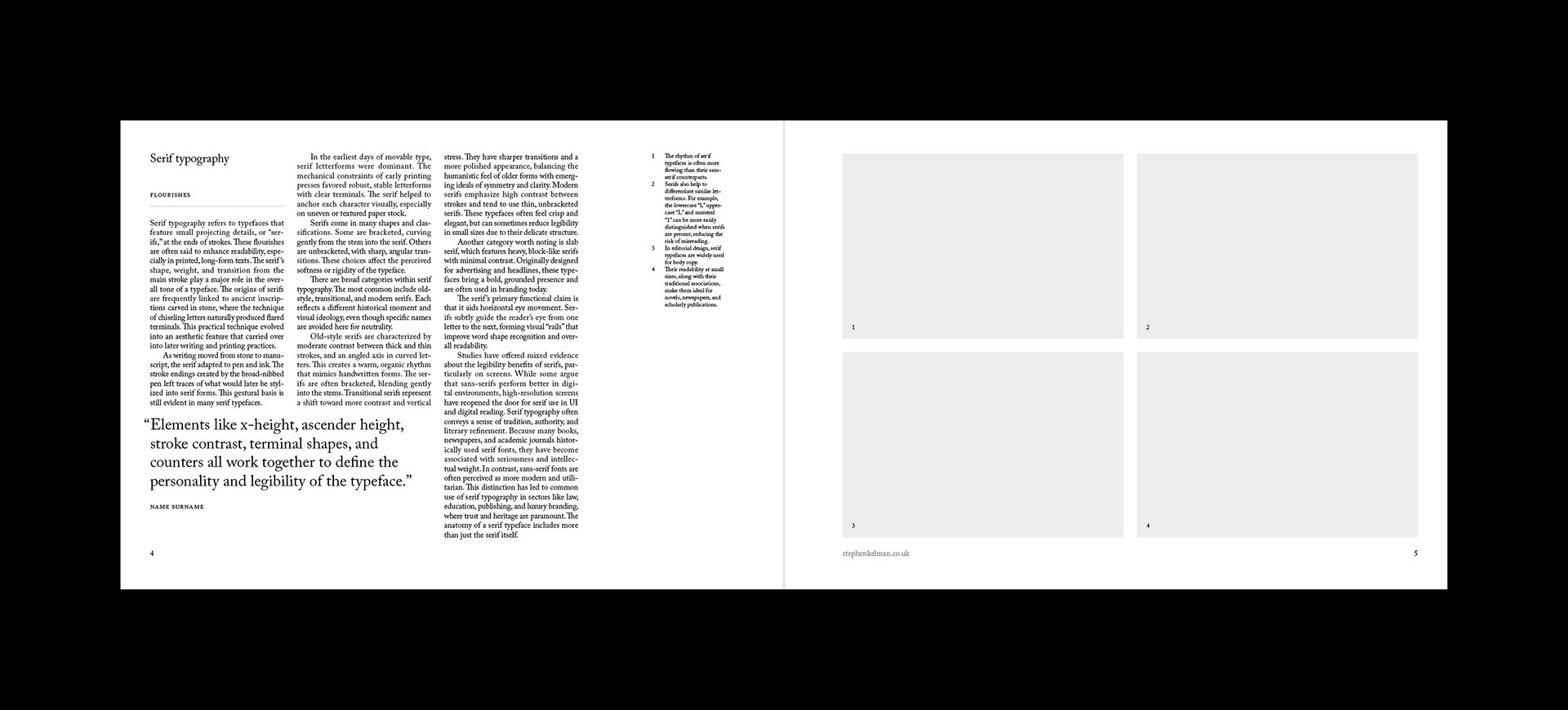 Serif Series A4 Landscape Grid System for InDesign