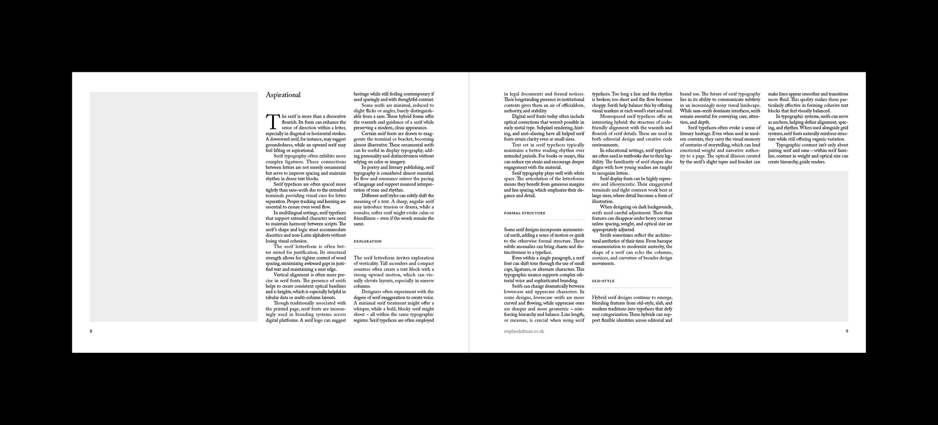 Serif Series A4 Landscape Grid System for InDesign