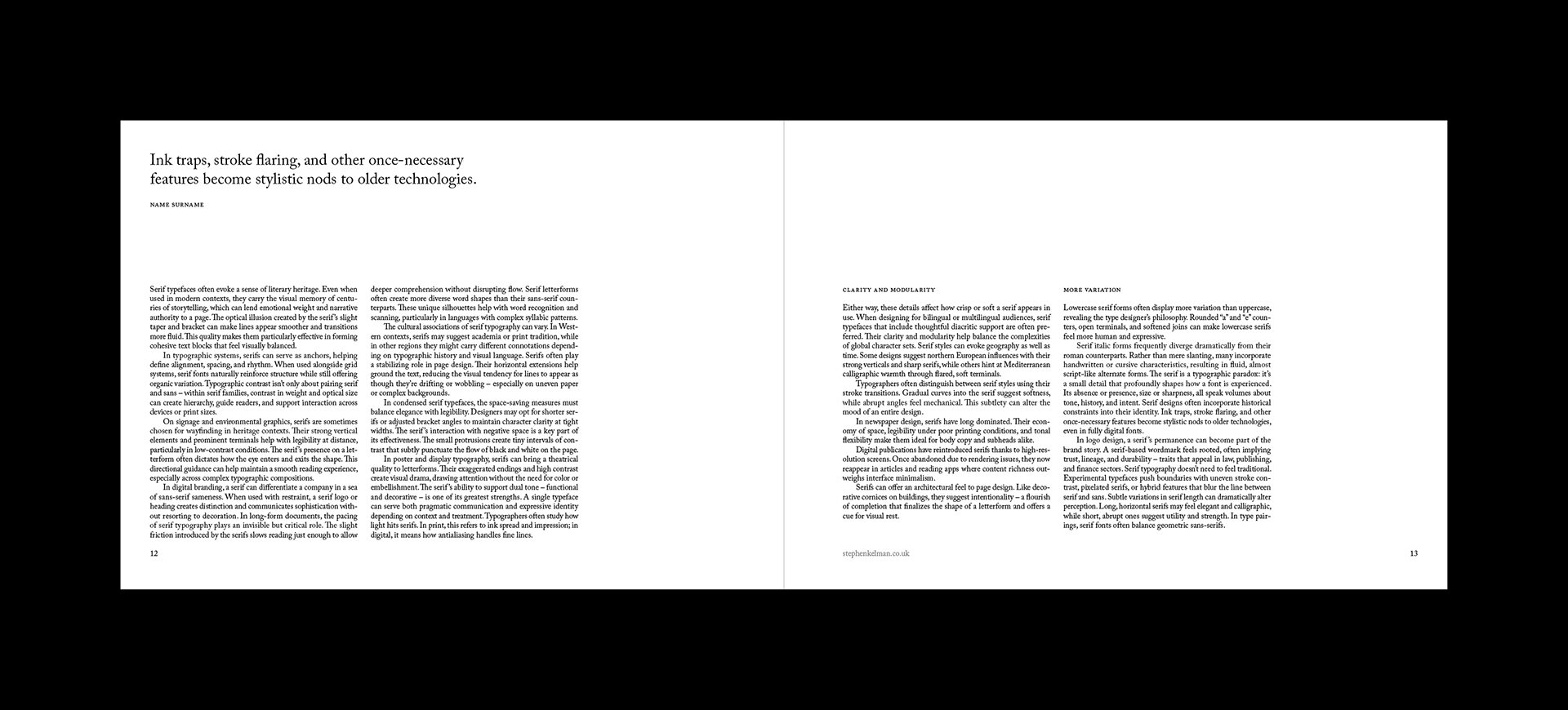 Serif Series A4 Landscape Grid System for InDesign