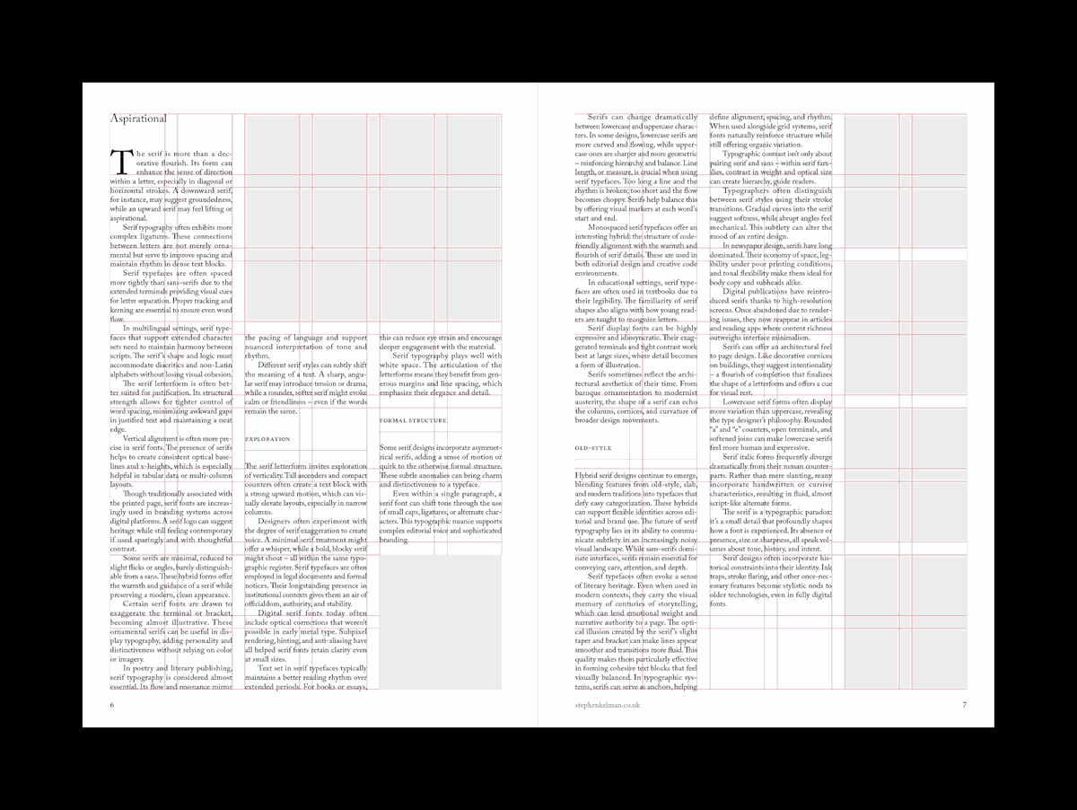 Serif Series A4 Portrait Grid System for InDesign