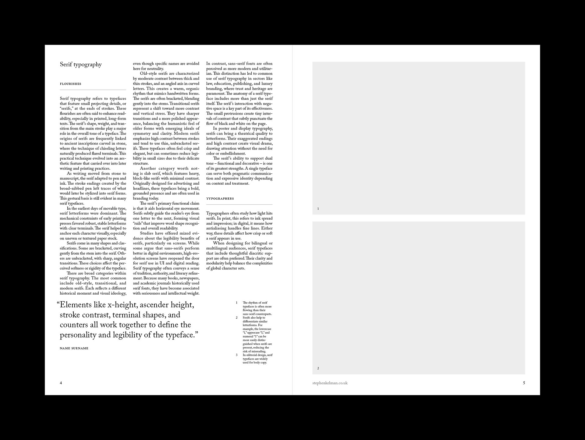 Serif Series A4 Portrait Grid System for InDesign