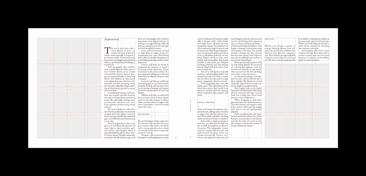 Serif Series Letter Landscape Grid System for InDesign