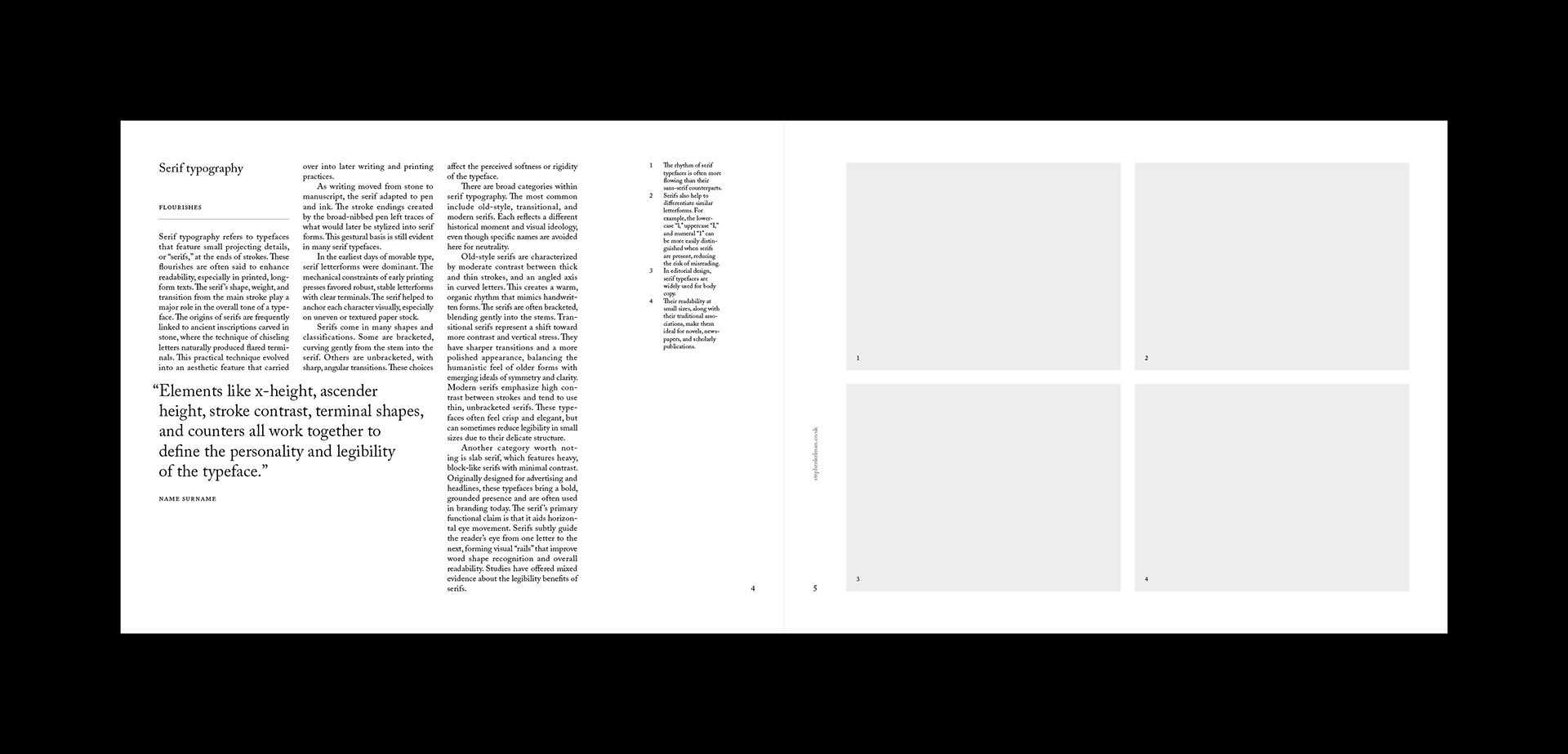 Serif Series Letter Landscape Grid System for InDesign