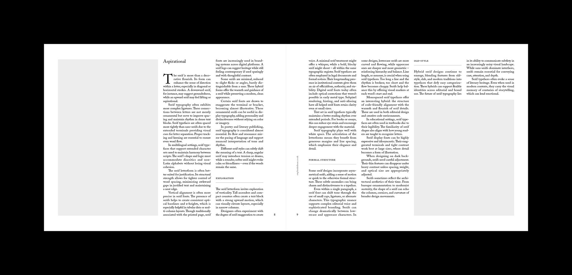 Serif Series Letter Landscape Grid System for InDesign