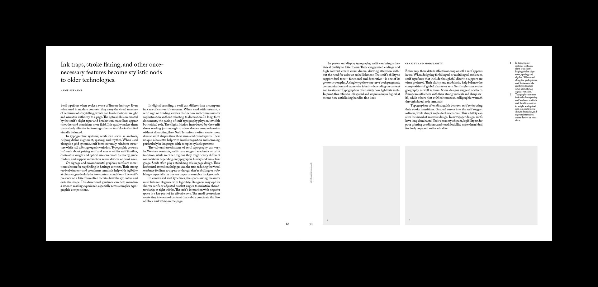Serif Series Letter Landscape Grid System for InDesign